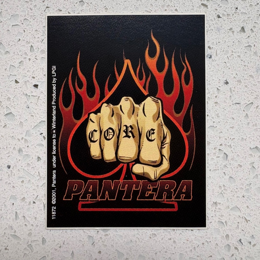 RARE Deadstock Vintage Pantera Sticker 2001 Winterland Core Fist Flames LPGI Y2K